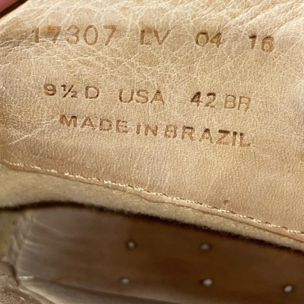 Sandro men’s 9.5 D tan‎ leather slip on loafer. Comfort Soft.  Made in Brazil.